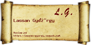 Lassan György névjegykártya